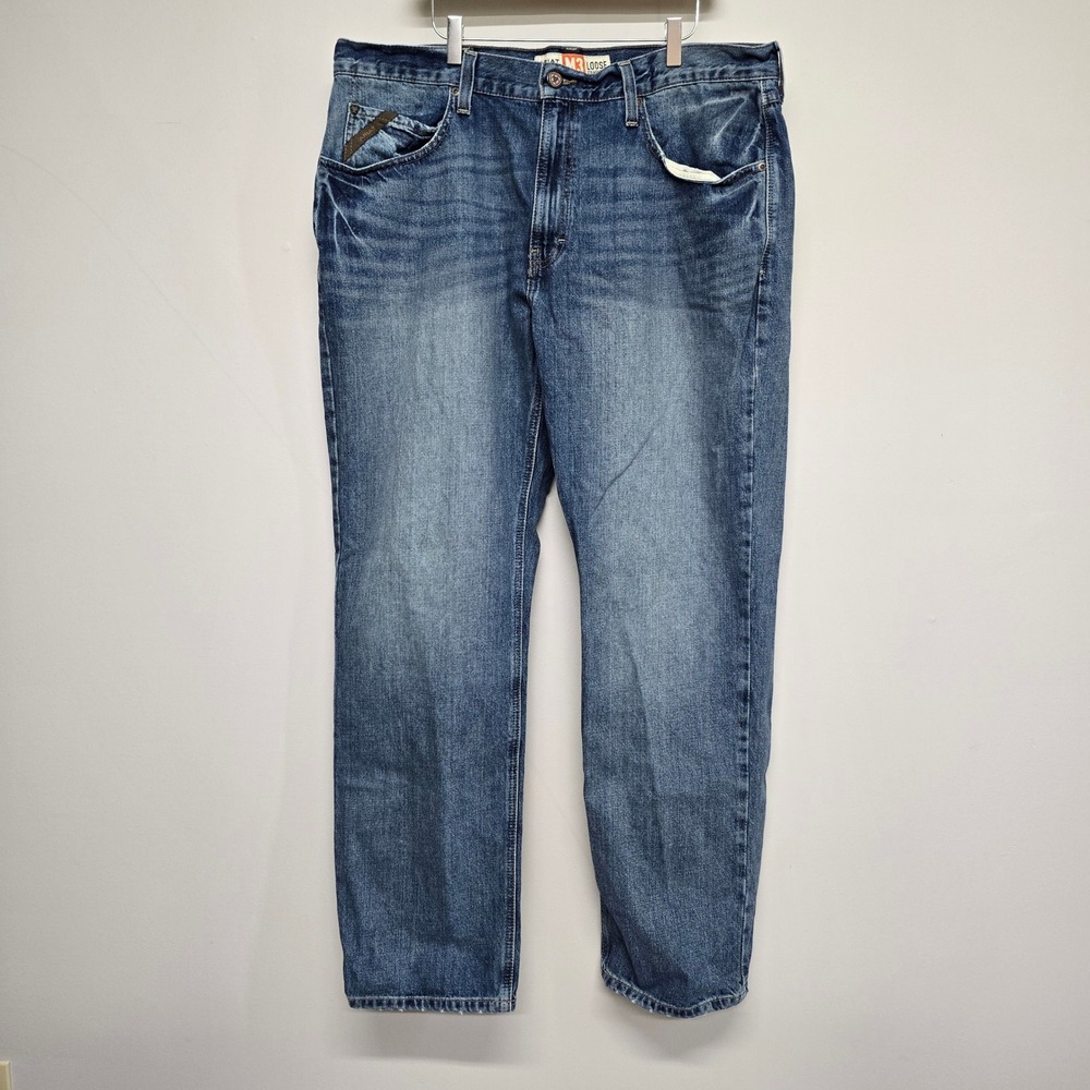 Ariat M3 Legacy Loose Straight Leg Jeans Mens 38x34 Blue Cotton Scoundrel Denim